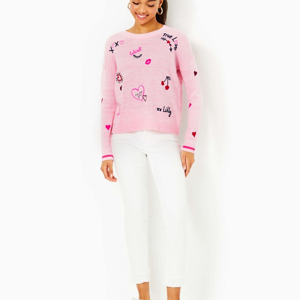 Lilly Pulitzer Valentine’s Day sweater XS 🎉HPx2🎉 - Picture 3 of 9